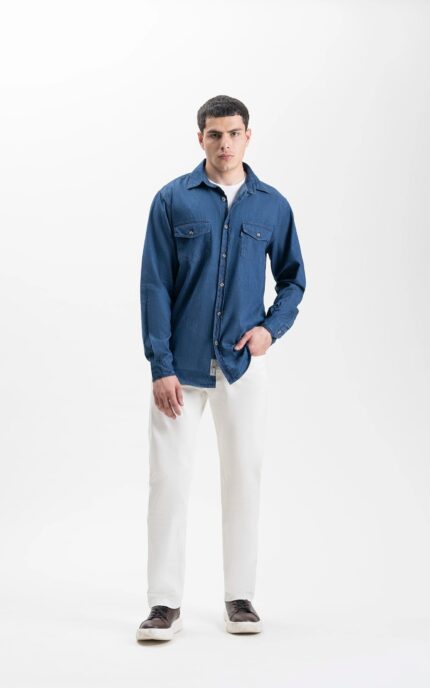 SMART FIT DENIM CASUAL SHIRT DARK BLUE
