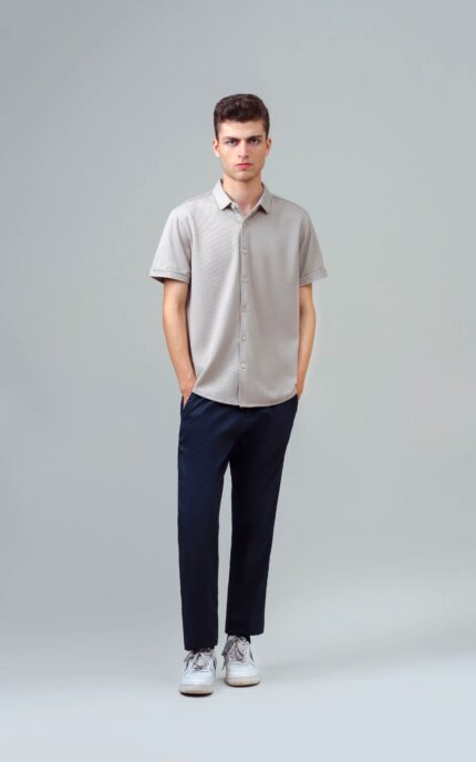 SMART FIT KNIT CASUAL SHIRT KHAKI